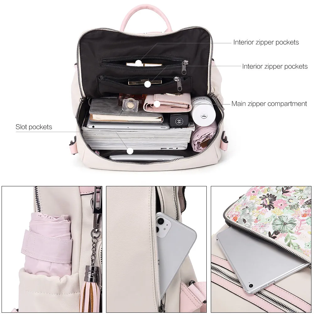 Greene Luxury Vintage Women's Leather Backpack Purse For Commuting
