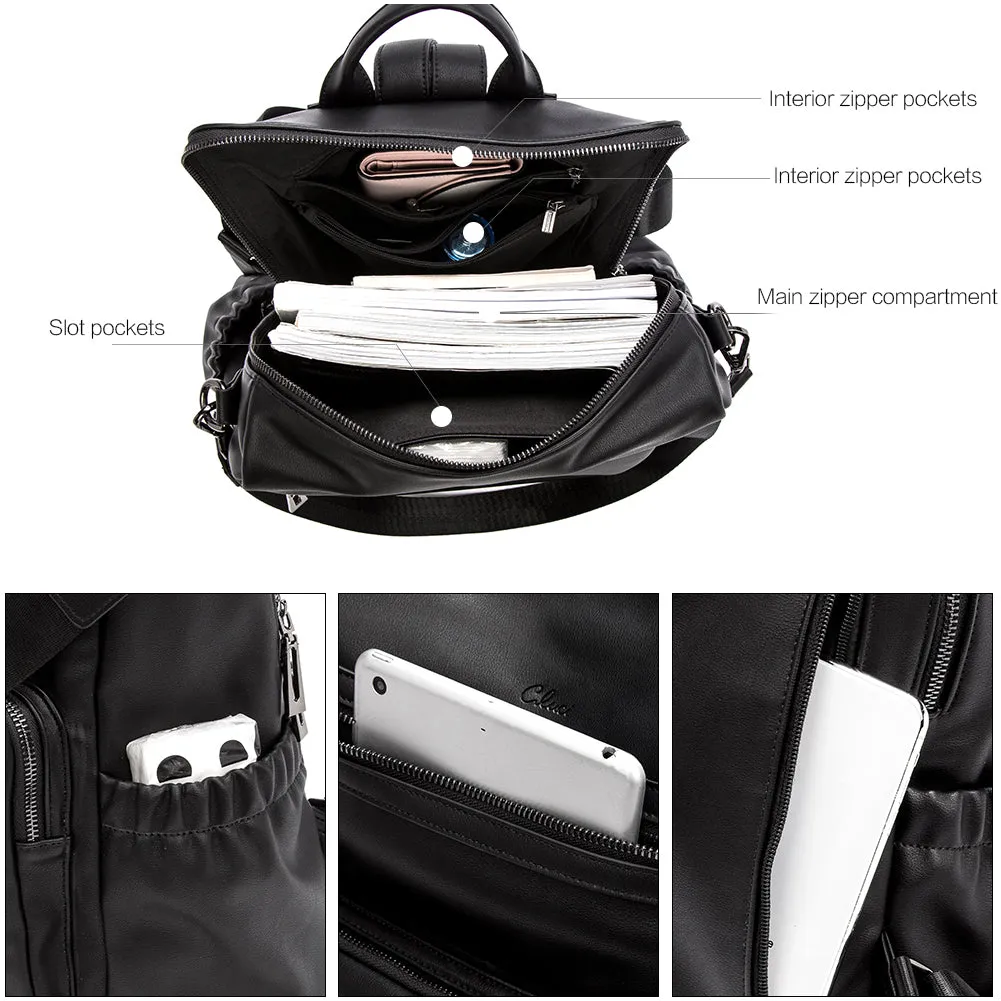 Greene Luxury Vintage Women's Leather Backpack Purse For Commuting