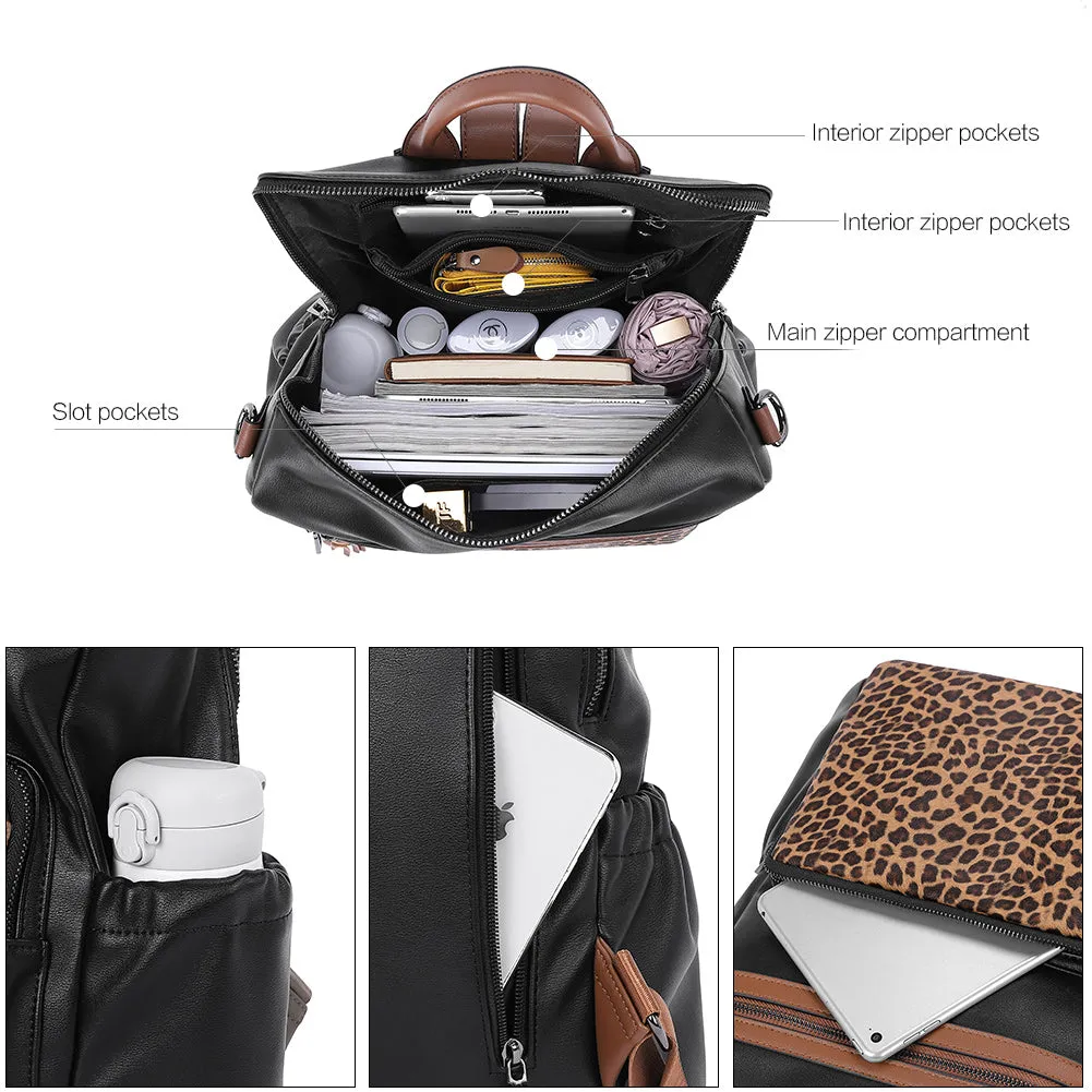 Greene Luxury Vintage Women's Leather Backpack Purse For Commuting