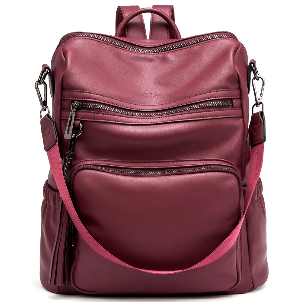 Greene Luxury Vintage Women's Leather Backpack Purse For Commuting