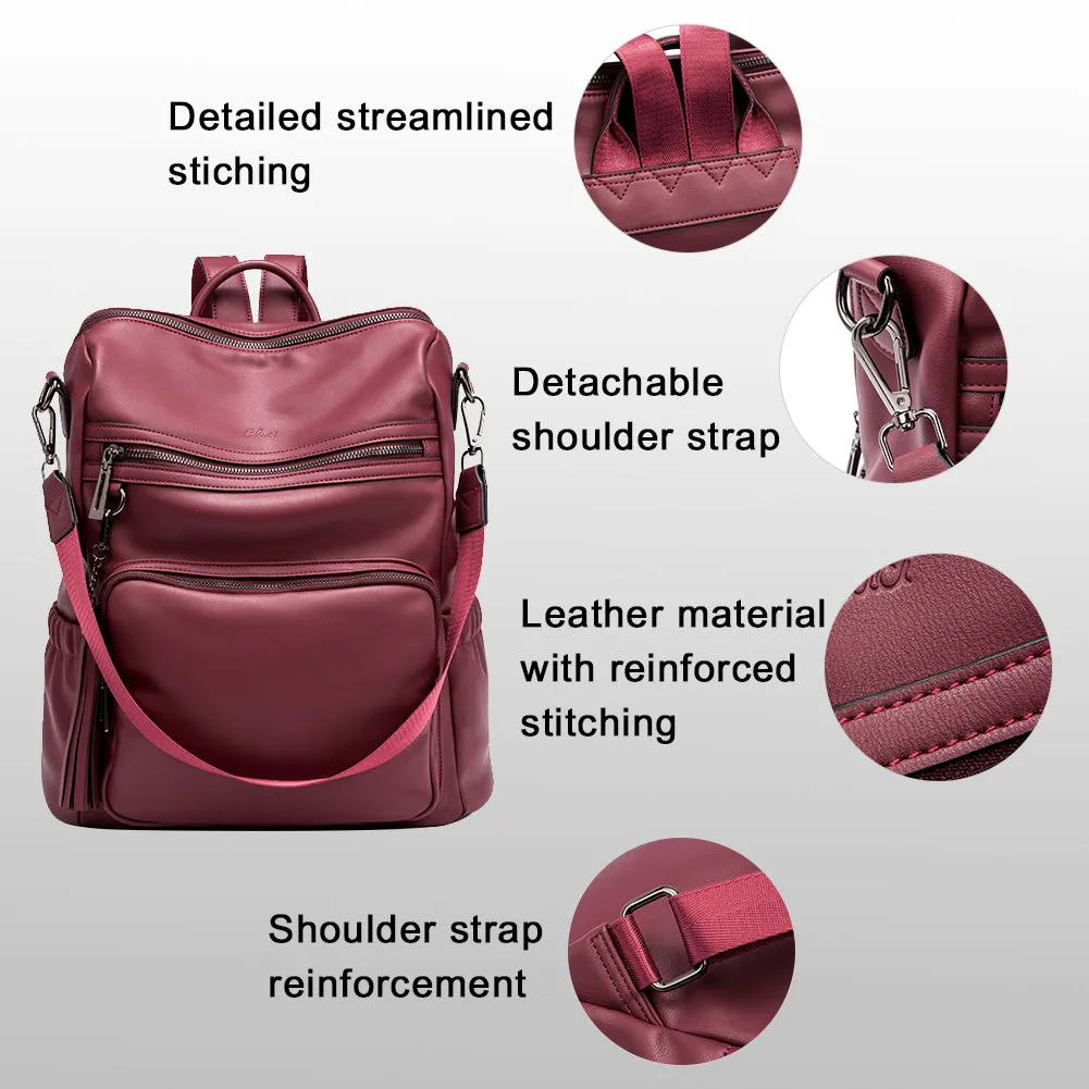 Greene Luxury Vintage Women's Leather Backpack Purse For Commuting