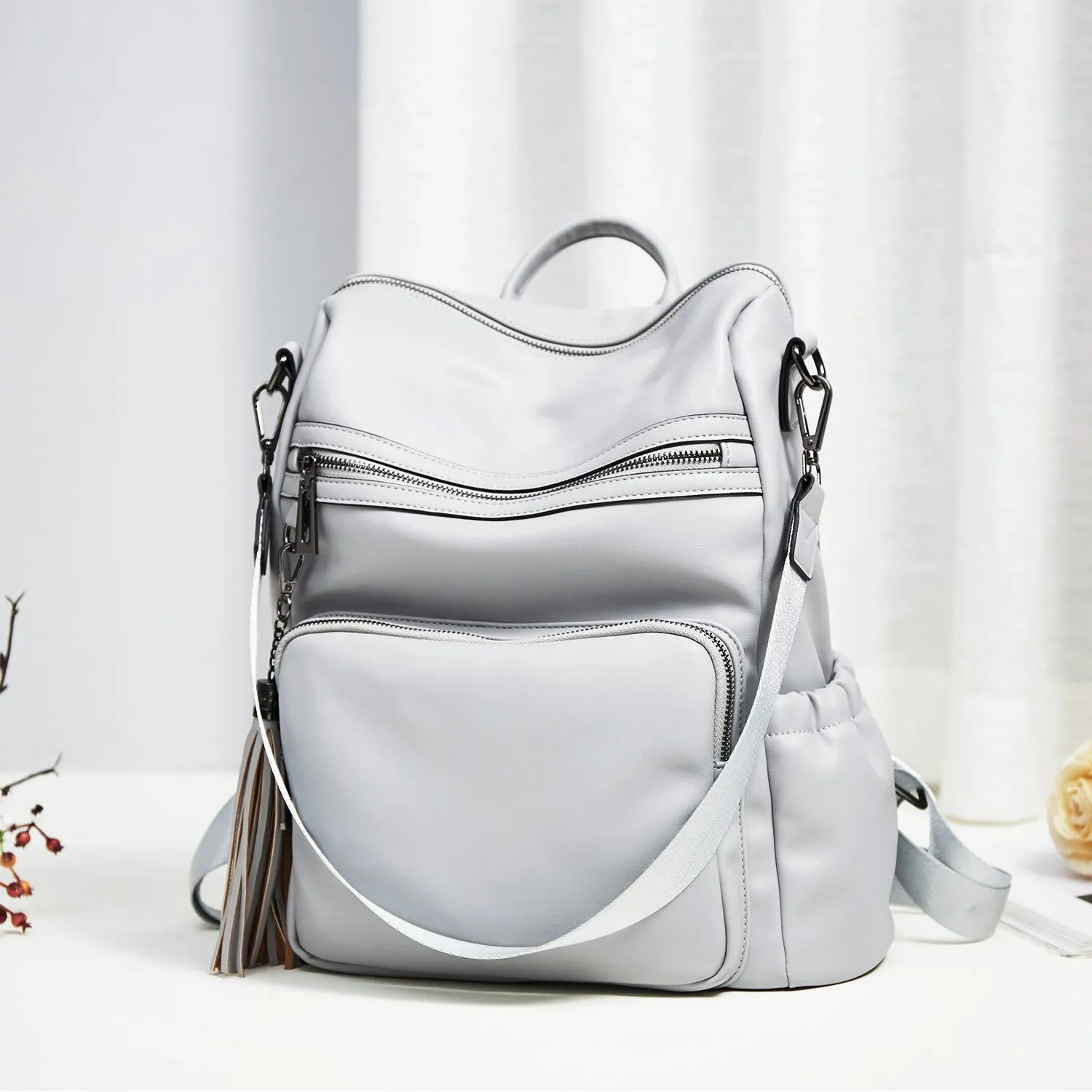 Greene Luxury Vintage Women's Leather Backpack Purse For Commuting