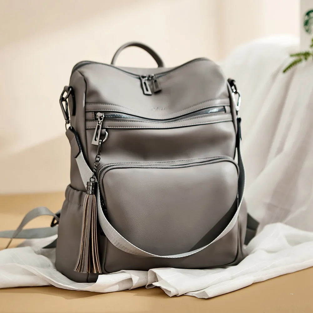 Greene Luxury Vintage Women's Leather Backpack Purse For Commuting