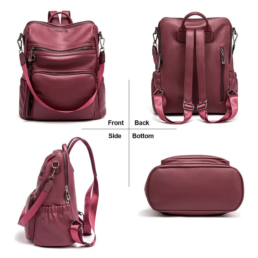 Greene Luxury Vintage Women's Leather Backpack Purse For Commuting