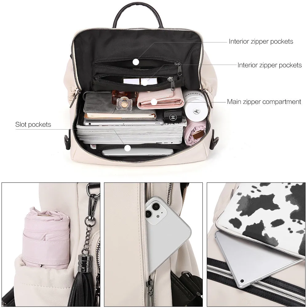 Greene Luxury Vintage Women's Leather Backpack Purse For Commuting