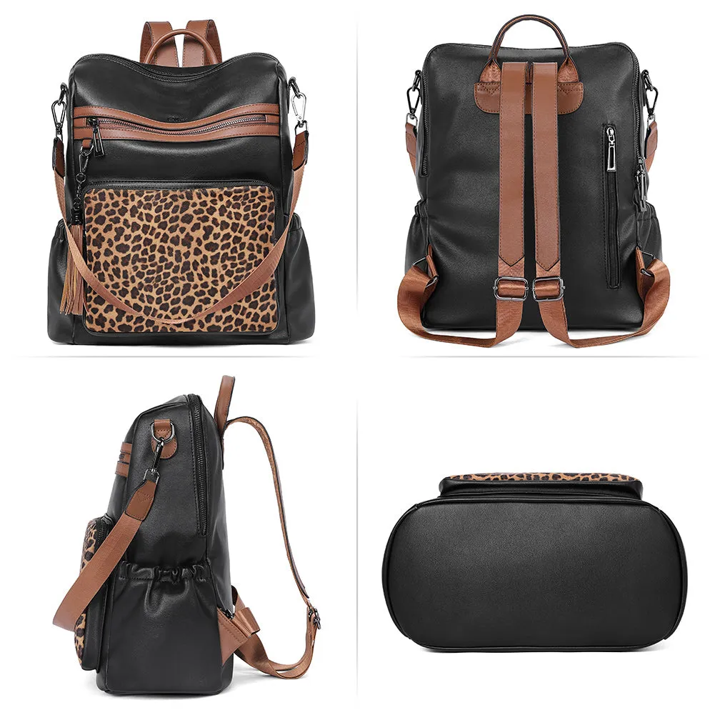 Greene Luxury Vintage Women's Leather Backpack Purse For Commuting