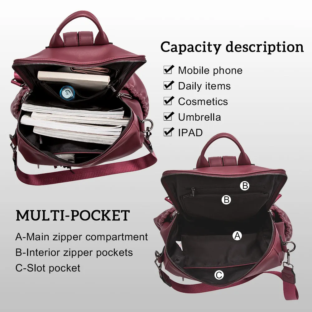 Greene Luxury Vintage Women's Leather Backpack Purse For Commuting