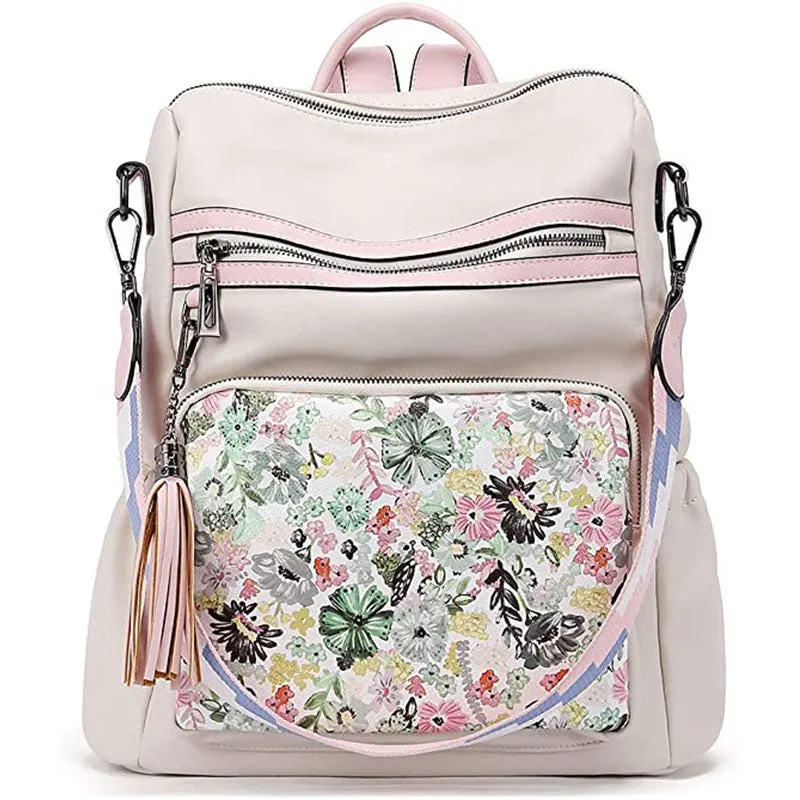 Greene Luxury Vintage Women's Leather Backpack Purse For Commuting