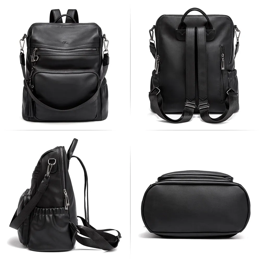 Greene Luxury Vintage Women's Leather Backpack Purse For Commuting