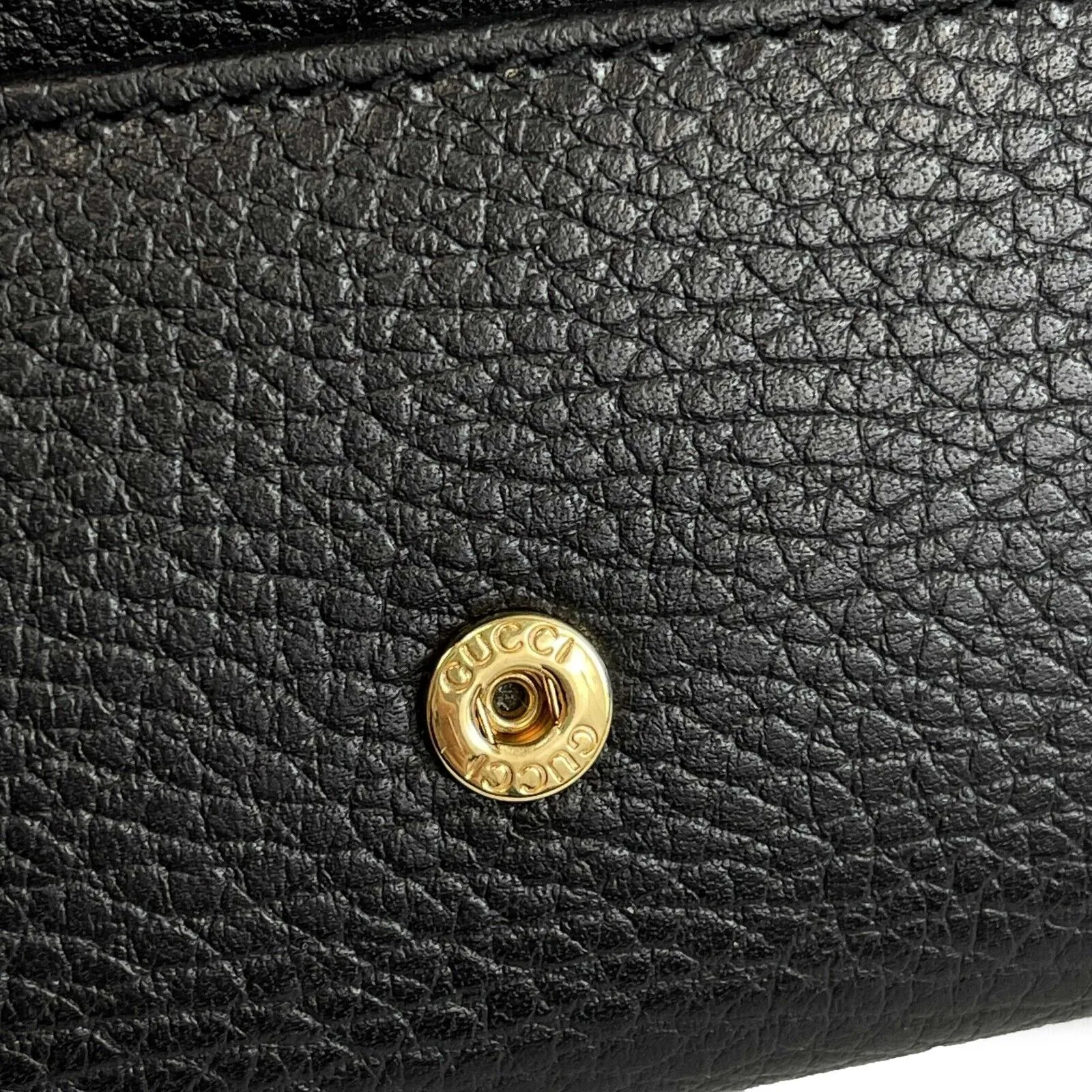 Gucci Black Leather GG Marmont Compact Folded Wallet Accessories