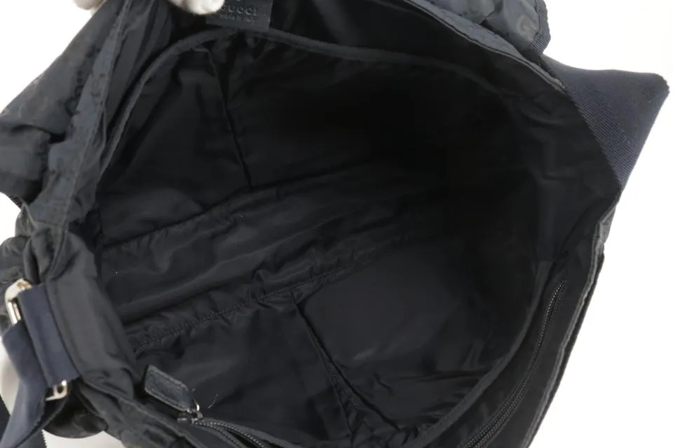 Gucci Diaper Messenger Black GG Nylon Crossbody 3GK0123
