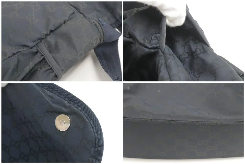 Gucci Diaper Messenger Black GG Nylon Crossbody 3GK0123