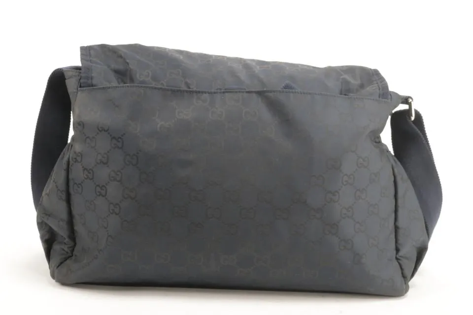 Gucci Diaper Messenger Black GG Nylon Crossbody 3GK0123