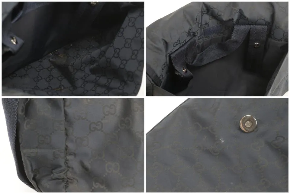 Gucci Diaper Messenger Black GG Nylon Crossbody 3GK0123
