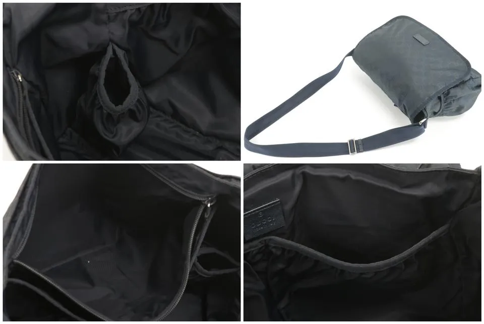 Gucci Diaper Messenger Black GG Nylon Crossbody 3GK0123