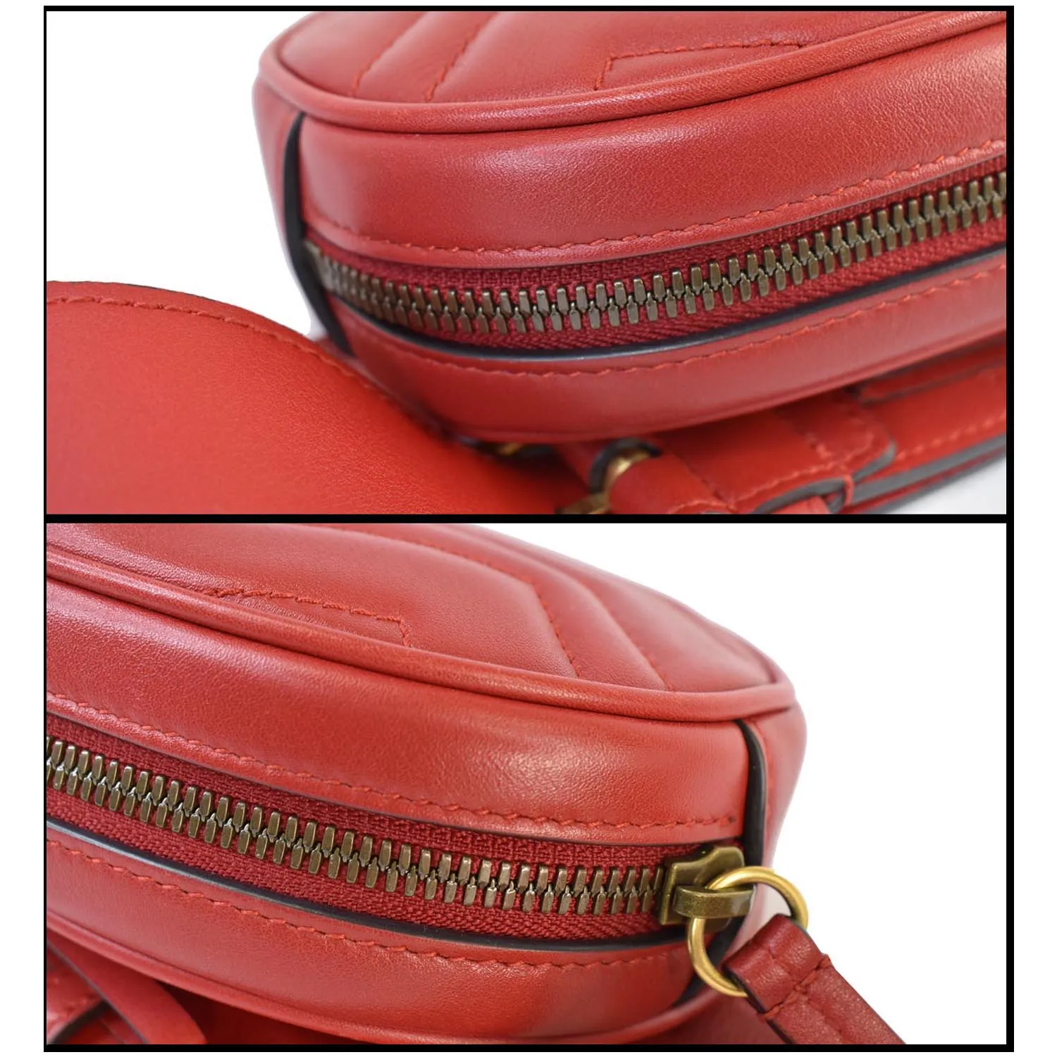 GUCCI GG Marmont Matelasse Leather Belt Bag 476434 Red - Final Sale
