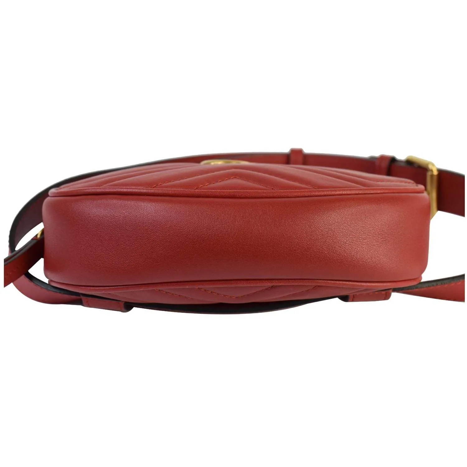 GUCCI GG Marmont Matelasse Leather Belt Bag 476434 Red - Final Sale