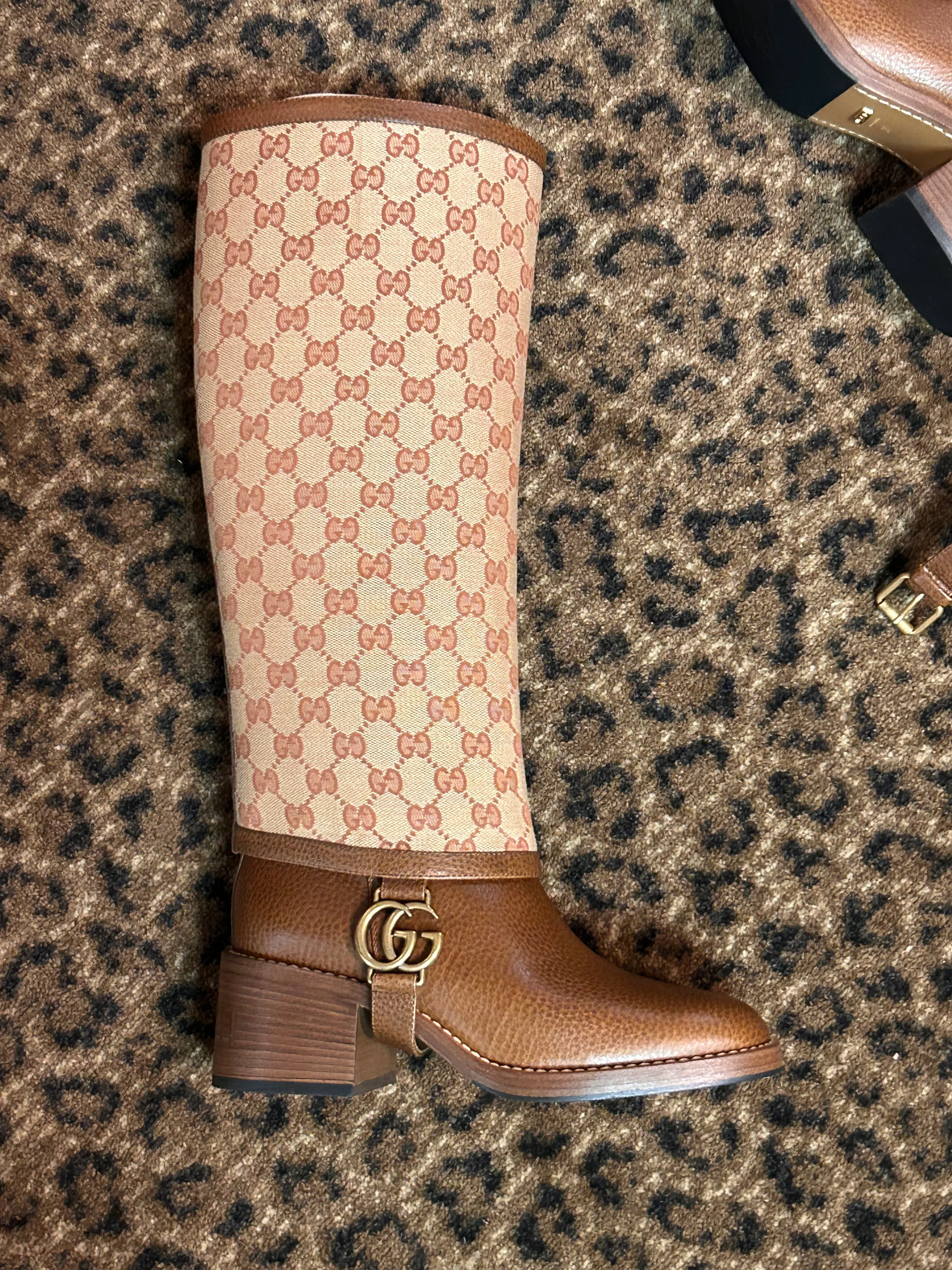 Gucci Shoes, GG Monogram Calfskin Lola Tall Boots (size 37)