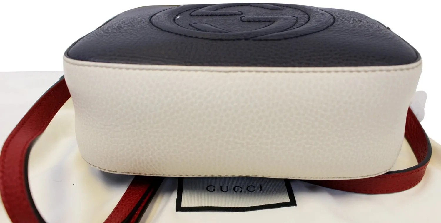 GUCCI Soho GG Navy Leather Crossbody Shoulder Bag