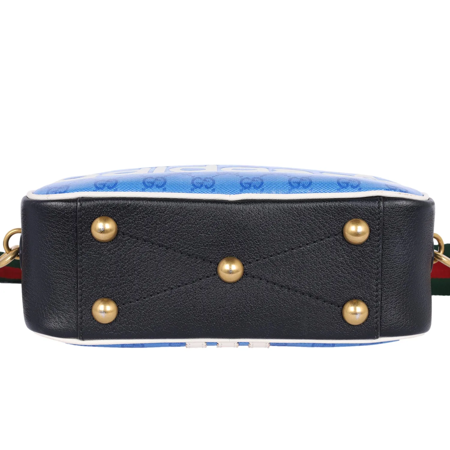 Gucci x Adidas Crystal Vintage Monogram Small Messenger Bag Blue
