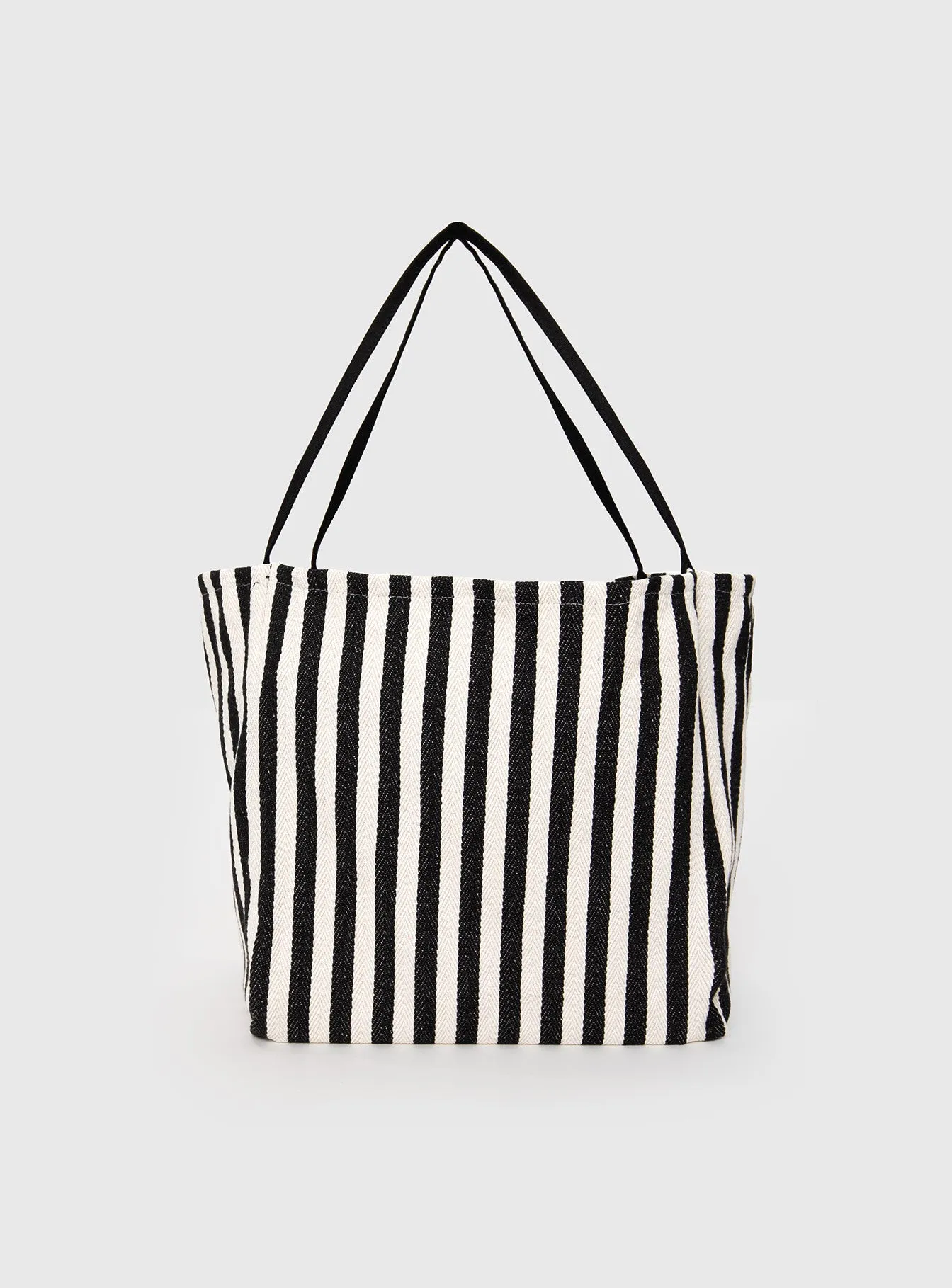 Halcyone Tote Bag White / Black Stripe