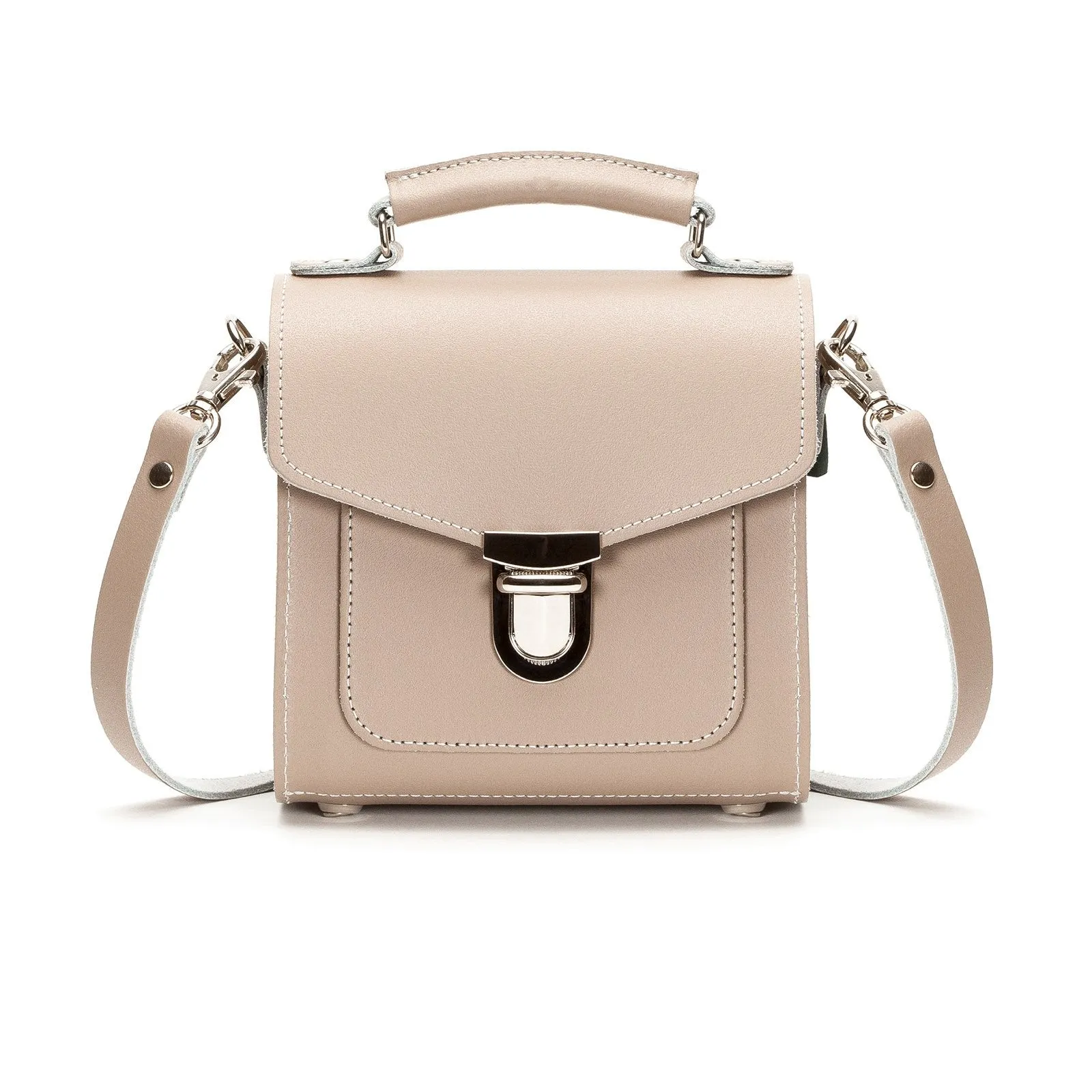 Handmade Leather Sugarcube Handbag - Iced Coffee