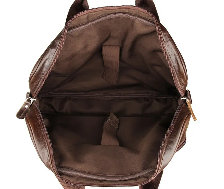 Handmade Top Grain Leather Briefcase Men's Messenger Bag Business Laptop Bags