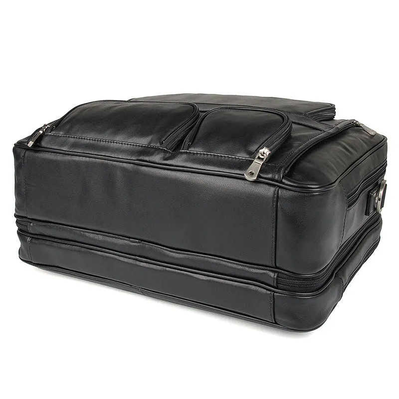 Handmade Top Leather Briefcase Large Shoulder Bags Men's Business Laptop Messenger Bag 7289