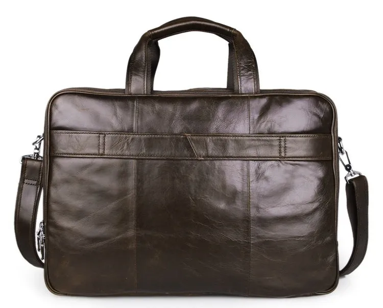 Handmade Top Leather Briefcase Large Shoulder Bags Men's Business Laptop Messenger Bag 7289