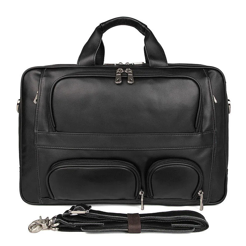 Handmade Top Leather Briefcase Large Shoulder Bags Men's Business Laptop Messenger Bag 7289