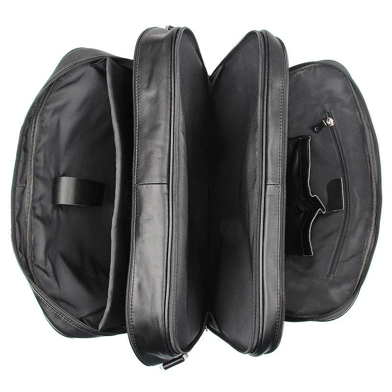 Handmade Top Leather Briefcase Large Shoulder Bags Men's Business Laptop Messenger Bag 7289