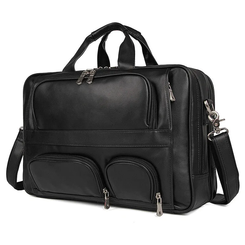 Handmade Top Leather Briefcase Large Shoulder Bags Men's Business Laptop Messenger Bag 7289
