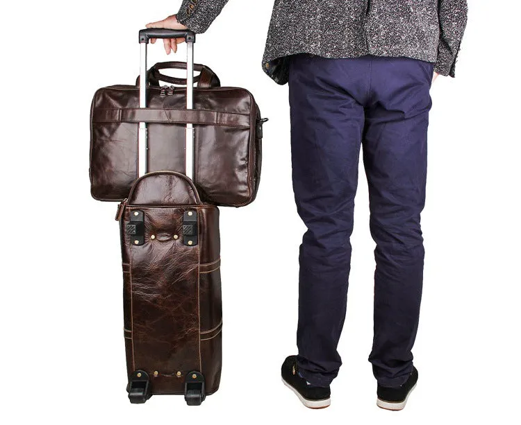 Handmade Top Leather Briefcase Large Shoulder Bags Men's Business Laptop Messenger Bag 7289