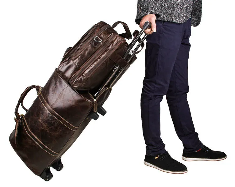 Handmade Top Leather Briefcase Large Shoulder Bags Men's Business Laptop Messenger Bag 7289