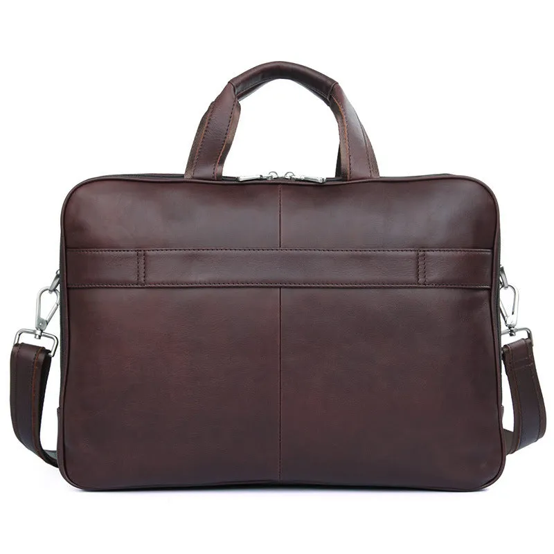 Handmade Top Leather Briefcase Large Shoulder Bags Men's Business Laptop Messenger Bag 7289