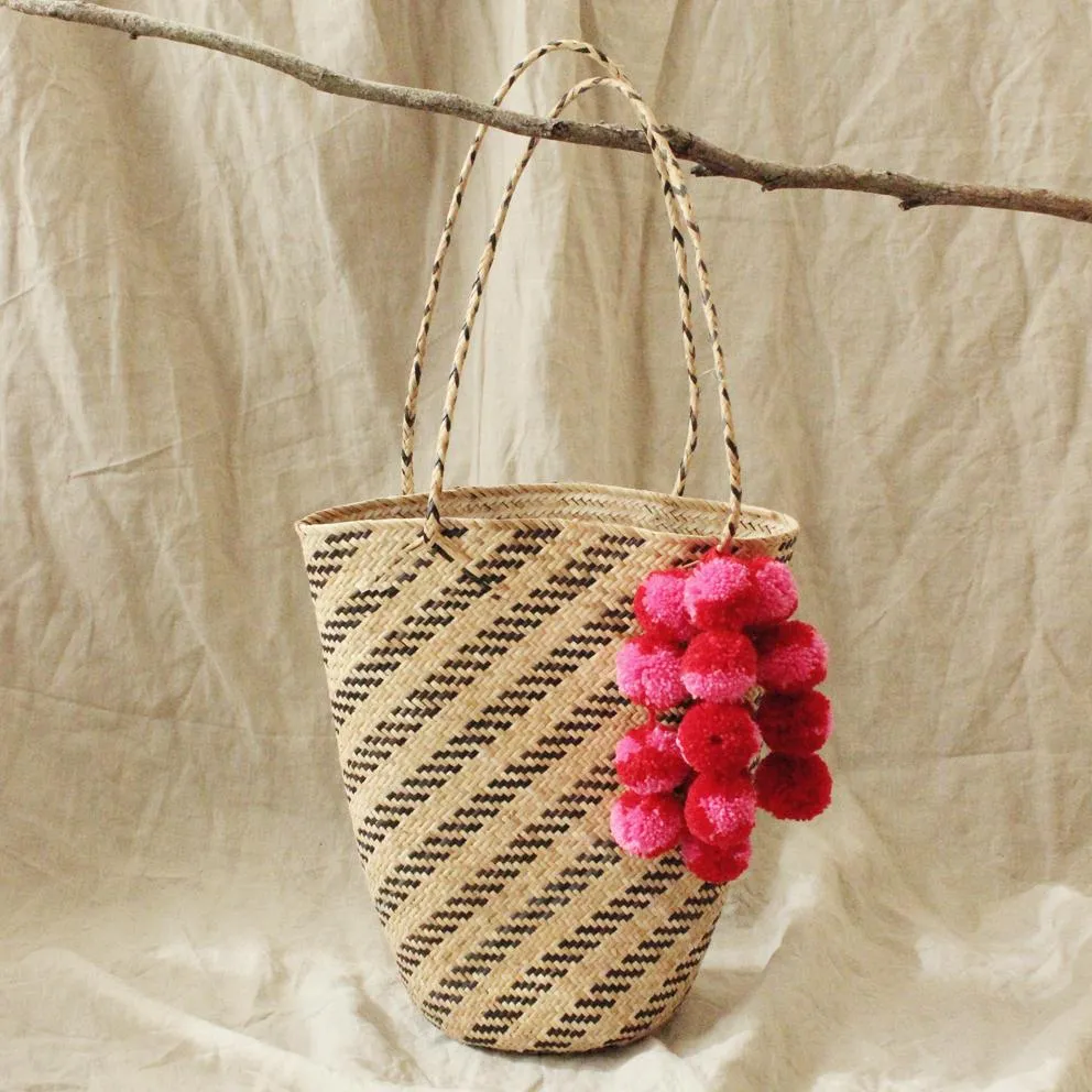 Handwoven Borneo Love Rush Straw Tote