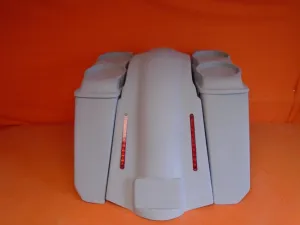 Harley Davidson 5" Heritage Softail Extended Saddlebags Dual 6 x 9 Speaker Lids   LED Fender No Cutouts