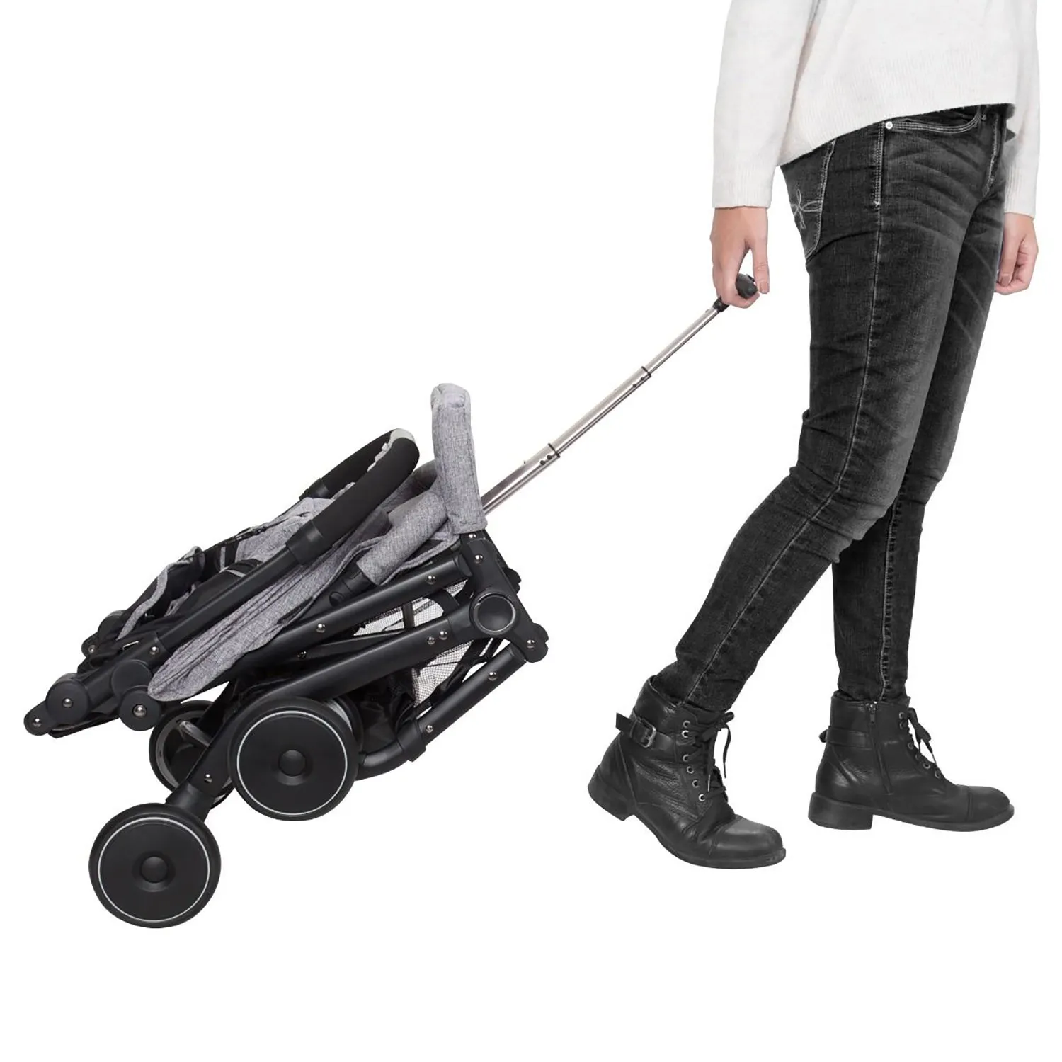 Hawaiian Portable Baby Stroller, Black 4 Wheeled