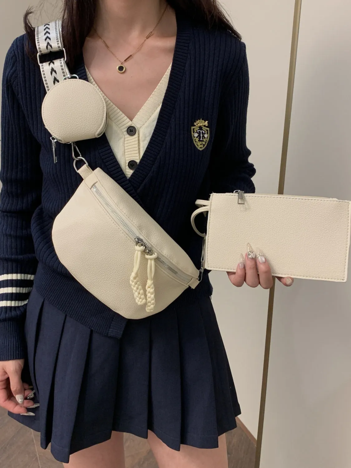 Hazel Blues® |  PU Leather Adjustable Strap Crossbody Bag with Coin Purse