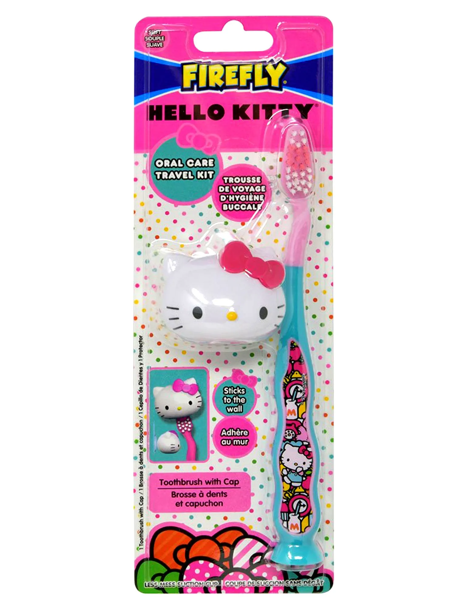 Hello Kitty Transparent Backpack 16" w/ Toothbrush & Brush Cover Travel Set