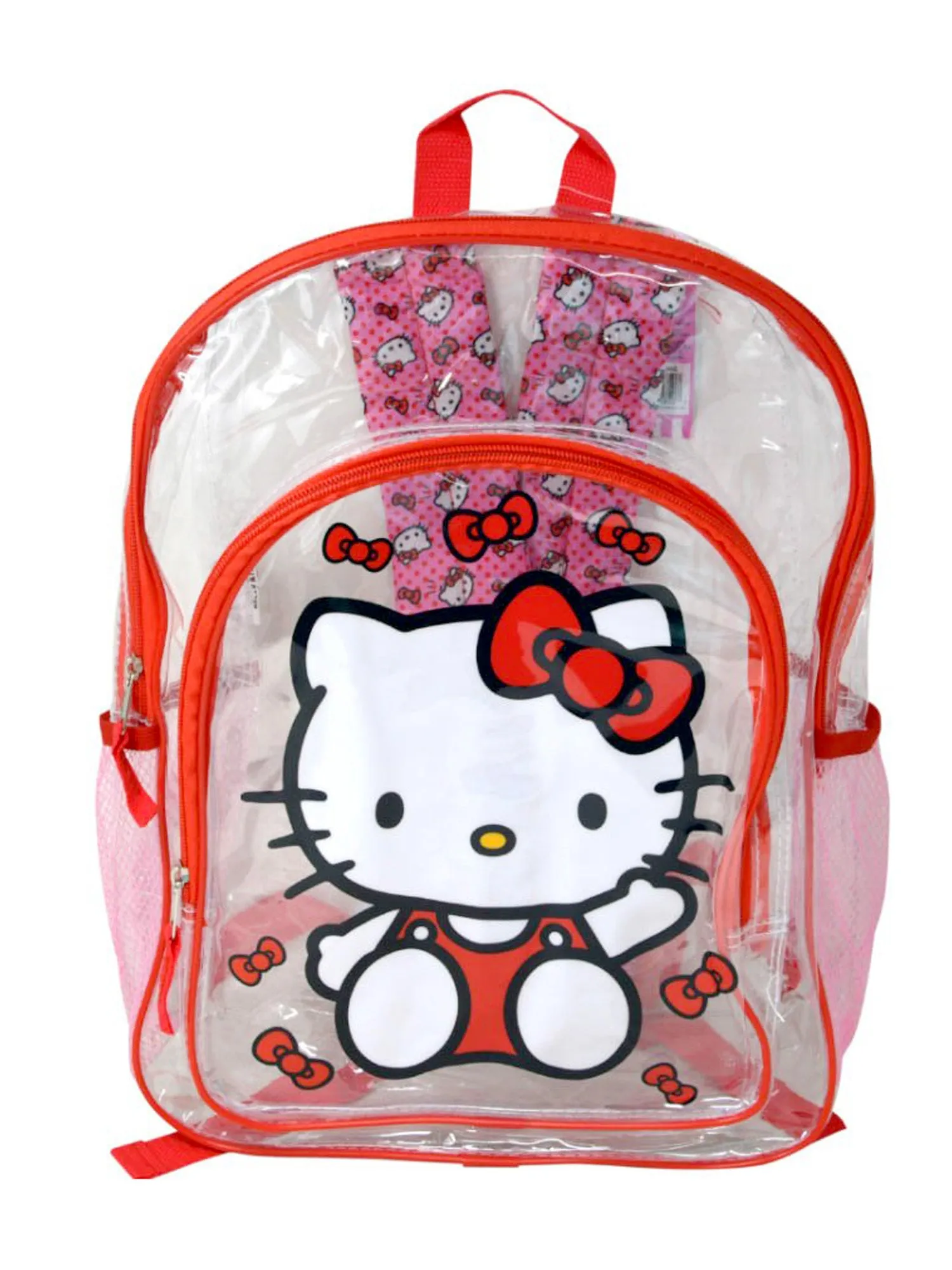 Hello Kitty Transparent Backpack 16" w/ Toothbrush & Brush Cover Travel Set