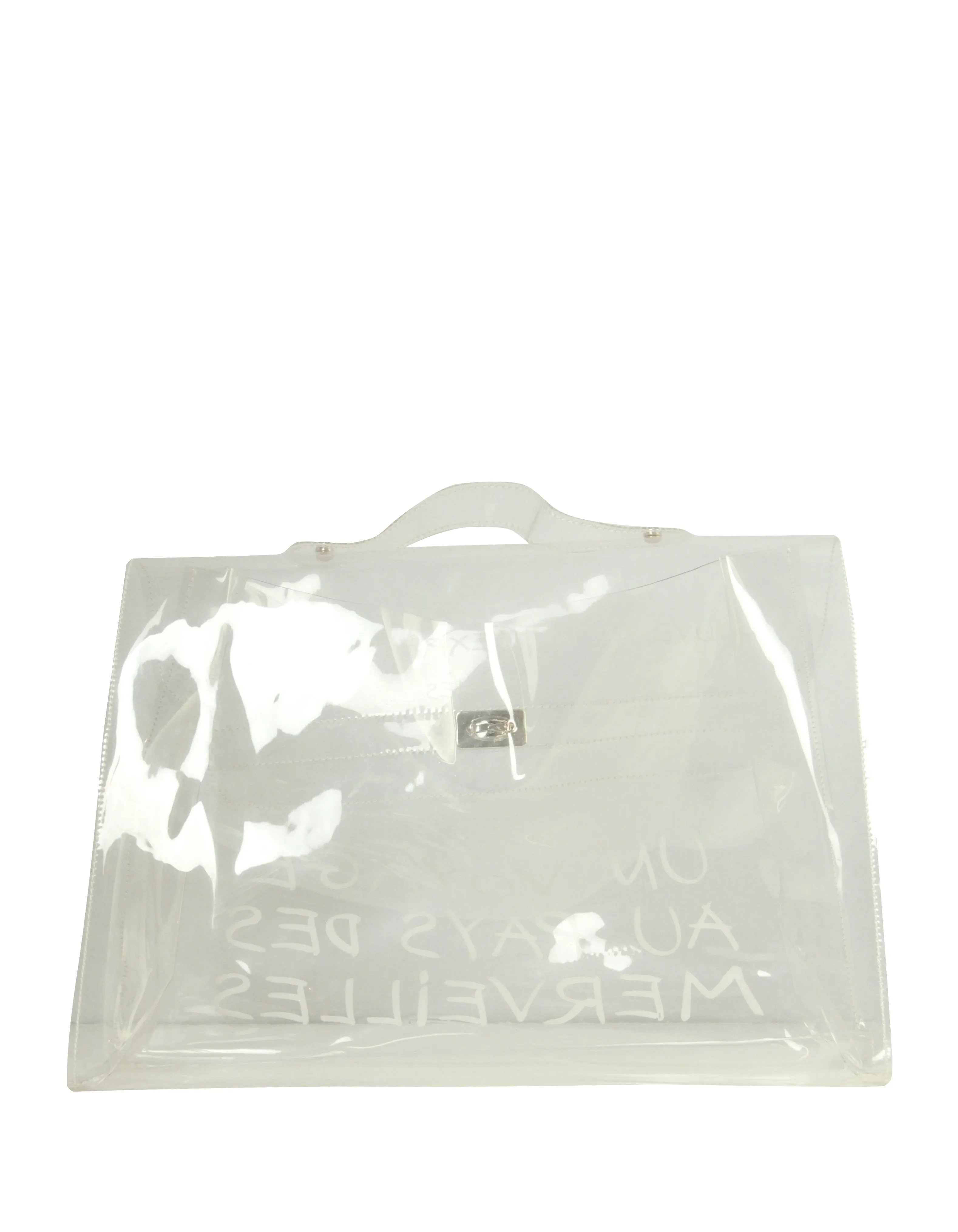 Hermes Clear Transparent Vinyl Souvenir De L'Exposition Kelly Bag