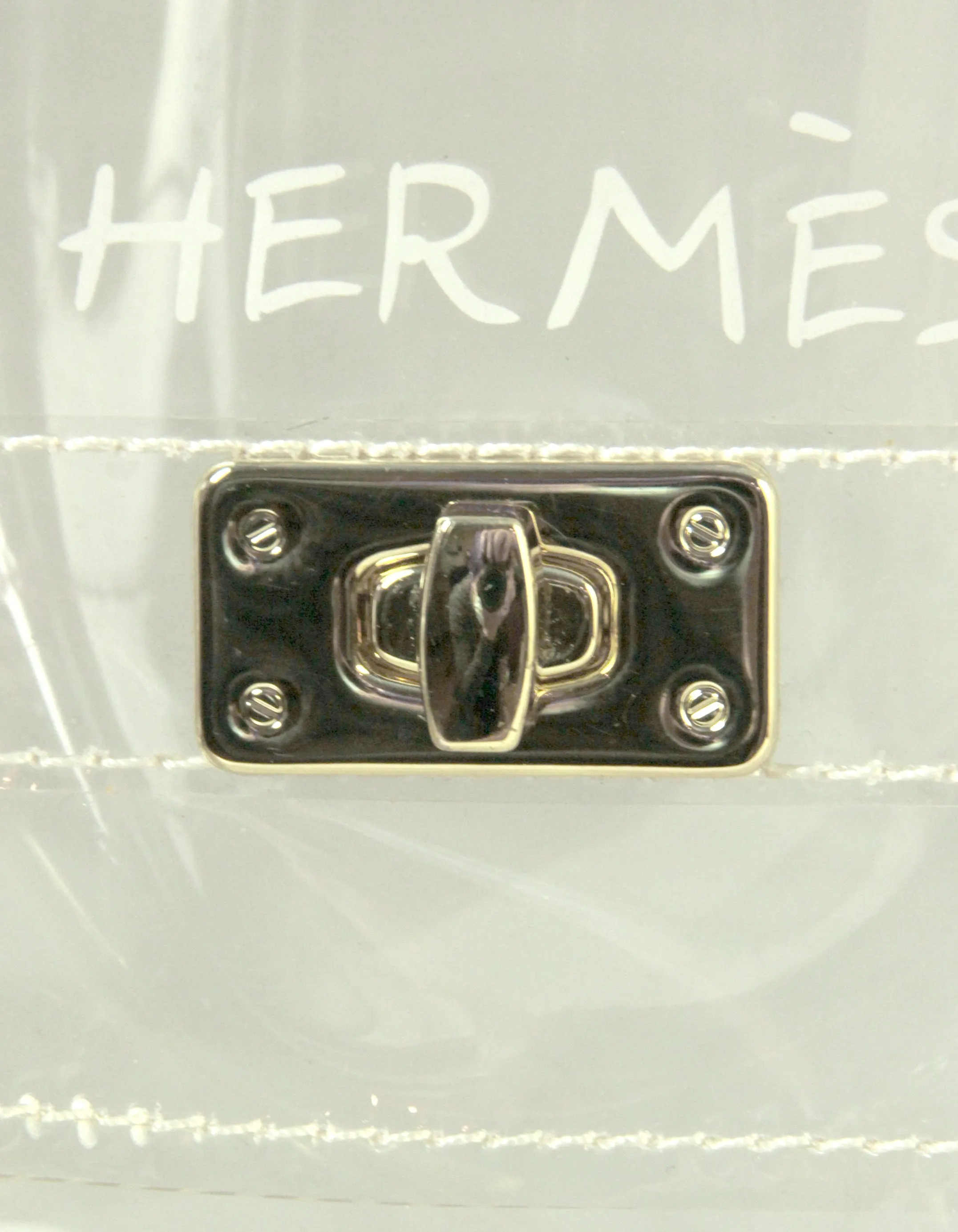 Hermes Clear Transparent Vinyl Souvenir De L'Exposition Kelly Bag