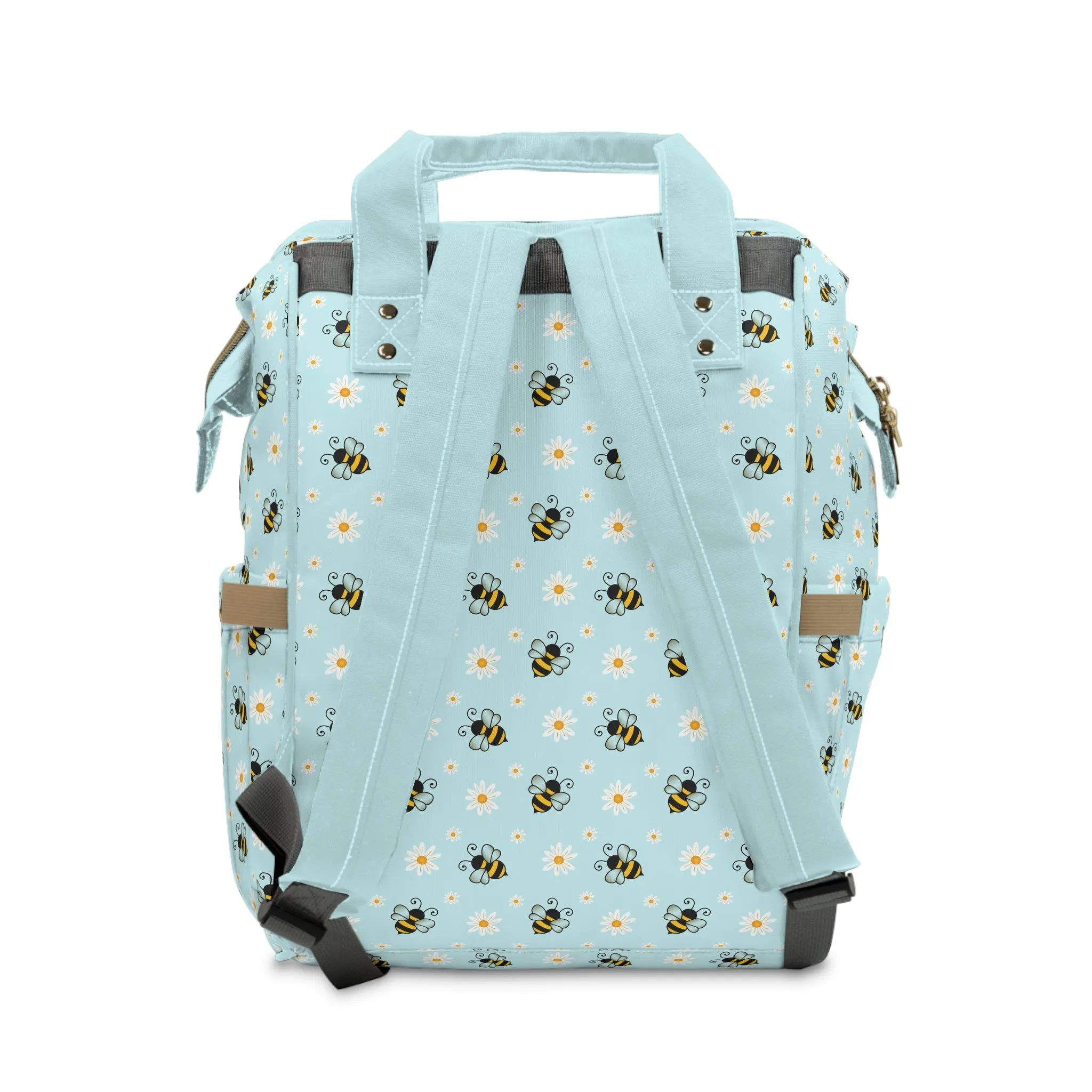 Honey Bee Diaper Backpack - Eco-Friendly & Stylish Baby Bag with Buzzing Bee Motifs, Perfect for Nature-Loving Parents