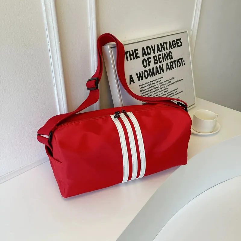 INS Sports Striped Bag Women's Underarm Pillow Bag 2023 New Large Capacity Shoulder Bag All-Match Messenger Bag