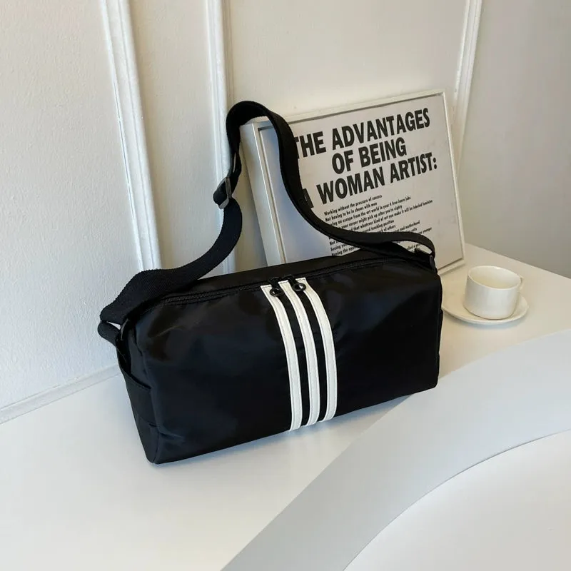 INS Sports Striped Bag Women's Underarm Pillow Bag 2023 New Large Capacity Shoulder Bag All-Match Messenger Bag