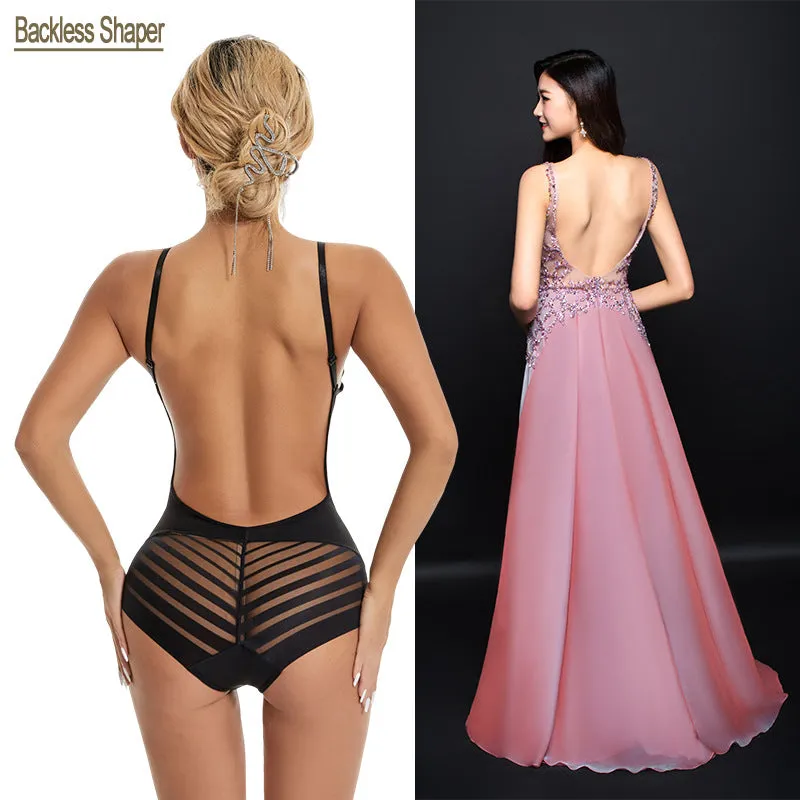 INSTOCK-body-shaping jumpsuit with large backless U-shaped