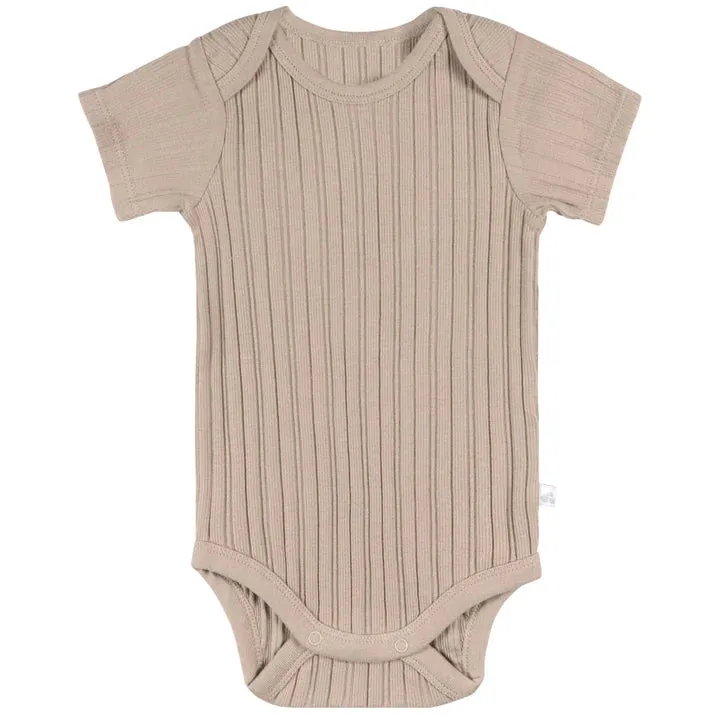 Just Born 3 Pack Kimono Bodysuits - Tan