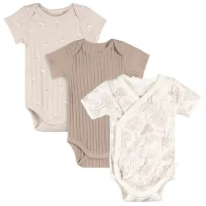 Just Born 3 Pack Kimono Bodysuits - Tan