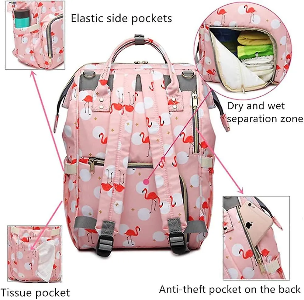 Kangu Babby Stylish Diaper Bag Flamingo Pink